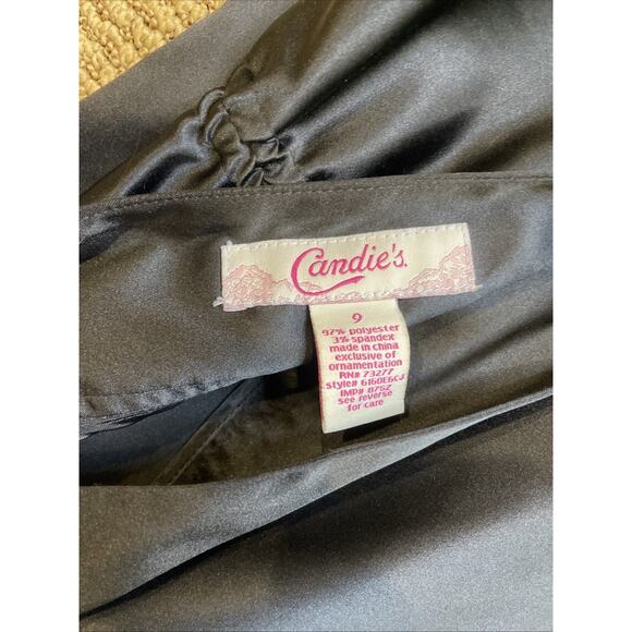 Vintage High‎ Low Skirt – Black Poly Spandex Y2K Style Women's 9 Candie's - Picture 4 of 4